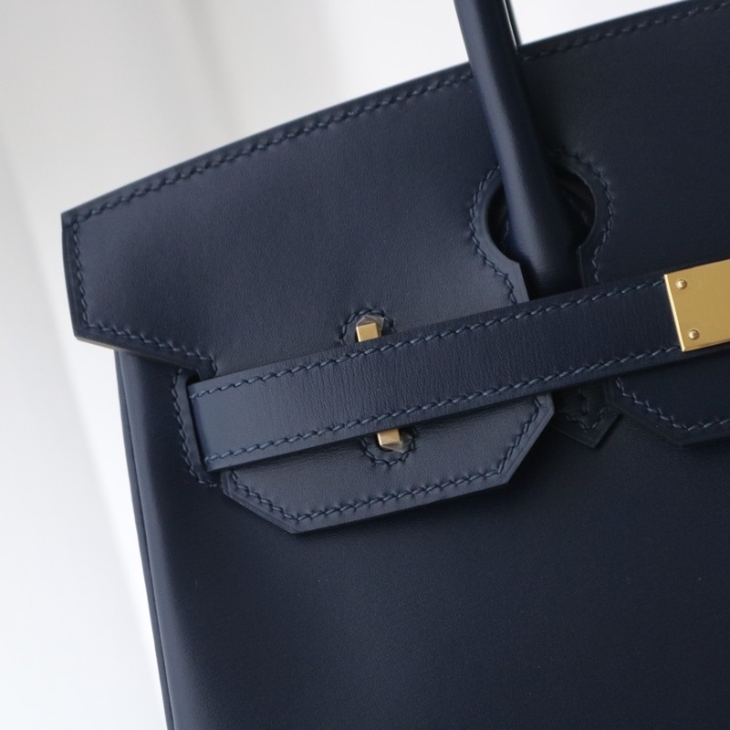 73 Bleu saphir box calf birkin 30 with GHW