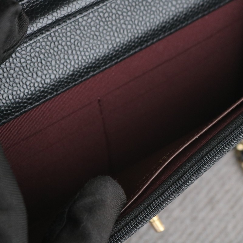 Chanel WOC Wallet on Chain in Black Caviar Leather with Shiny Gold Hardware Size:12*19*4cm