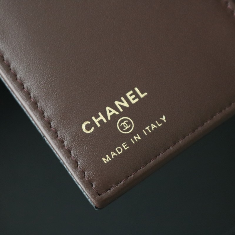 Chanel 25P Classic Passport Holder Card Holder Wallet Black Caviar Leather Gold Hardware Size:14*10.5*2cm