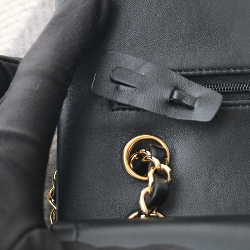 Chanel medium Classic Double Flap Bag Black Lambskin Gold Hardware Size:15.5*25.5*6.5cm
