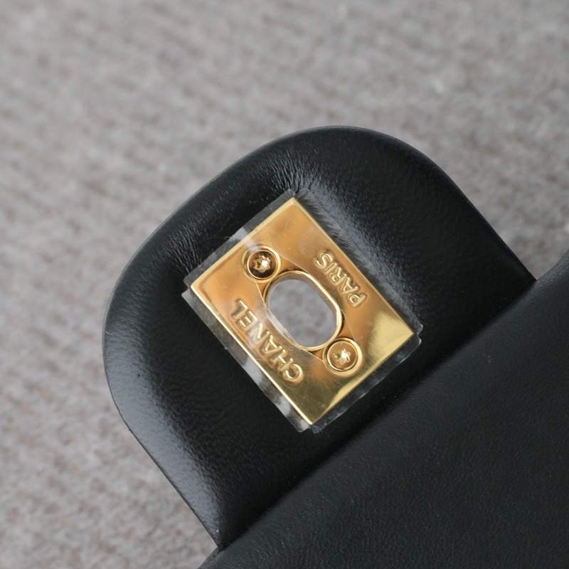 Chanel medium Classic Double Flap Bag Black Lambskin Gold Hardware Size:15.5*25.5*6.5cm