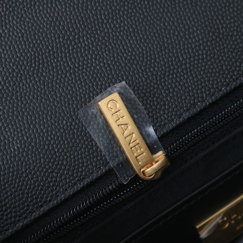 Chanel 25B Flap Bag Handle With Charm Black Grained calfskin gold-tone metal Size:16*25*8cm
