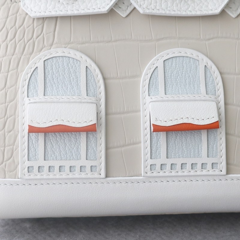 Hermès Sac Faubourg Birkin 20 White Matte Alligator Palladium Hardware