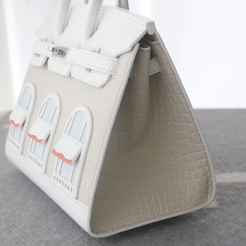 Hermès Sac Faubourg Birkin 20 White Matte Alligator Palladium Hardware