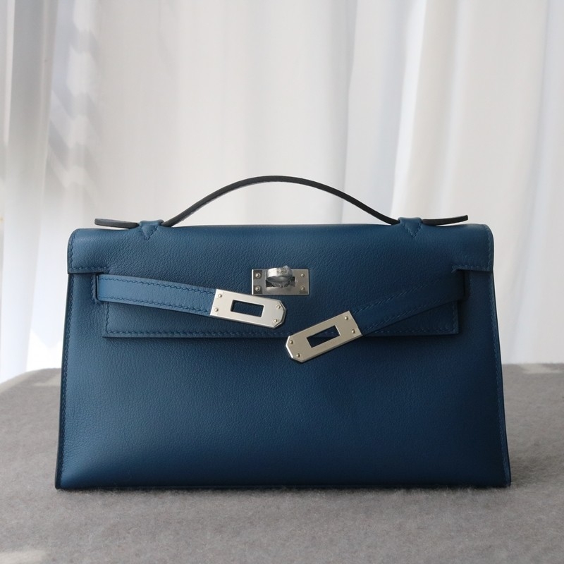 S4 Blue deep swift kelly pochette with phw