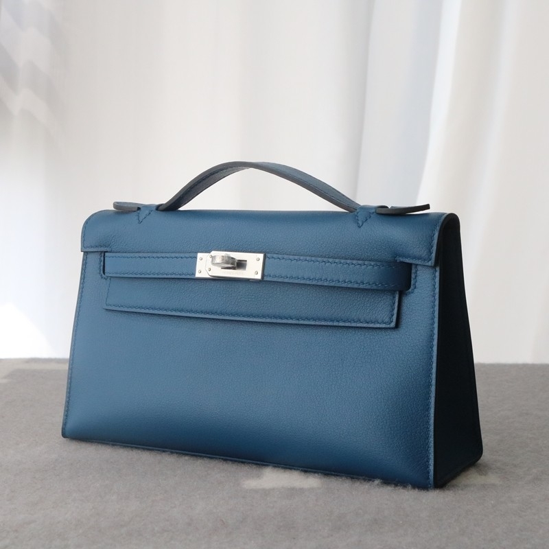 S4 Blue deep swift kelly pochette with phw