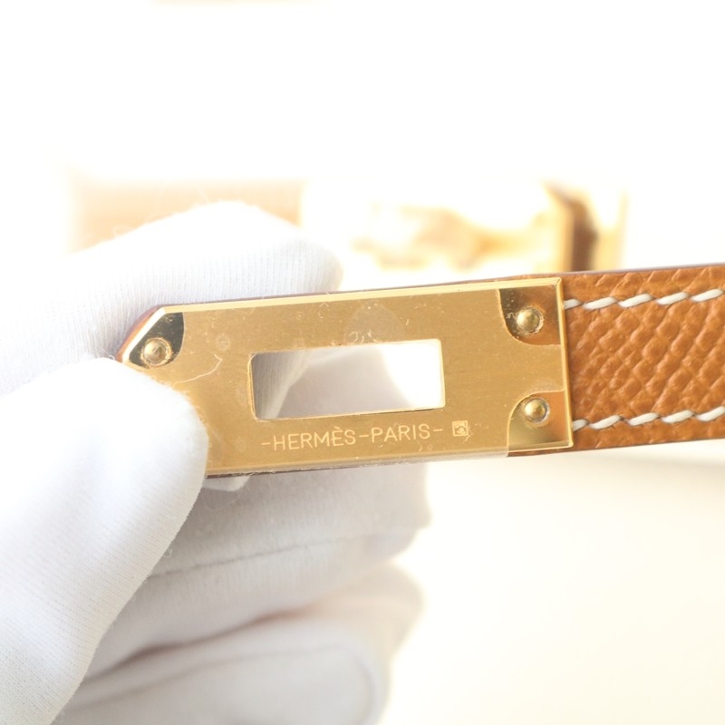 C10 Craie and C37 Gold Epsom kelly mini II with ghw