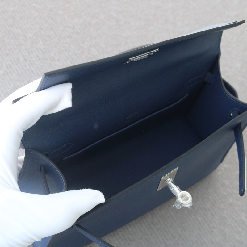 73 Bleu saphir Swift Kelly Pochette With PHW