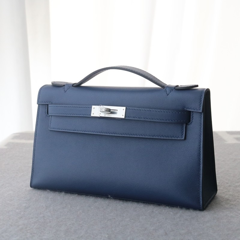 73 Bleu saphir Swift Kelly Pochette With PHW