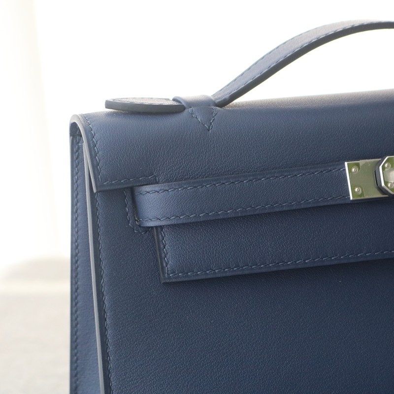 73 Bleu saphir Swift Kelly Pochette With PHW