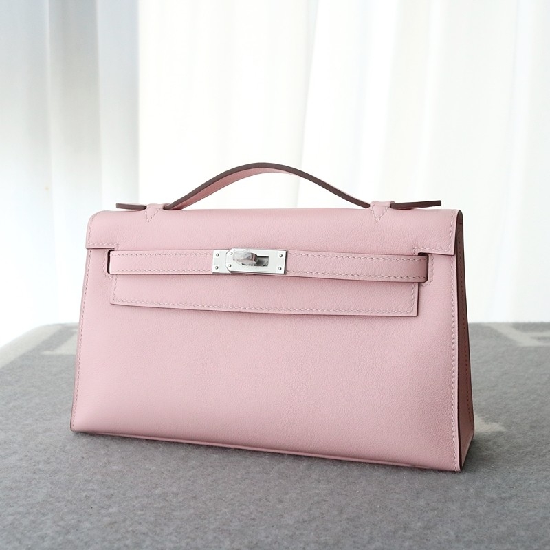 3Q Rose Sakura swift kelly pochette with phw