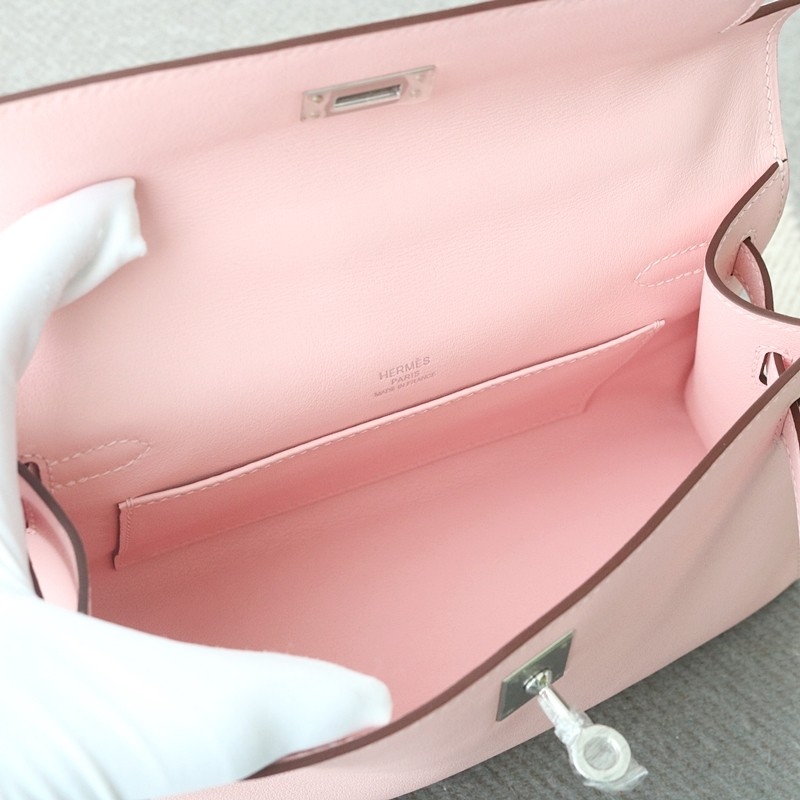 3Q Rose Sakura swift kelly pochette with phw