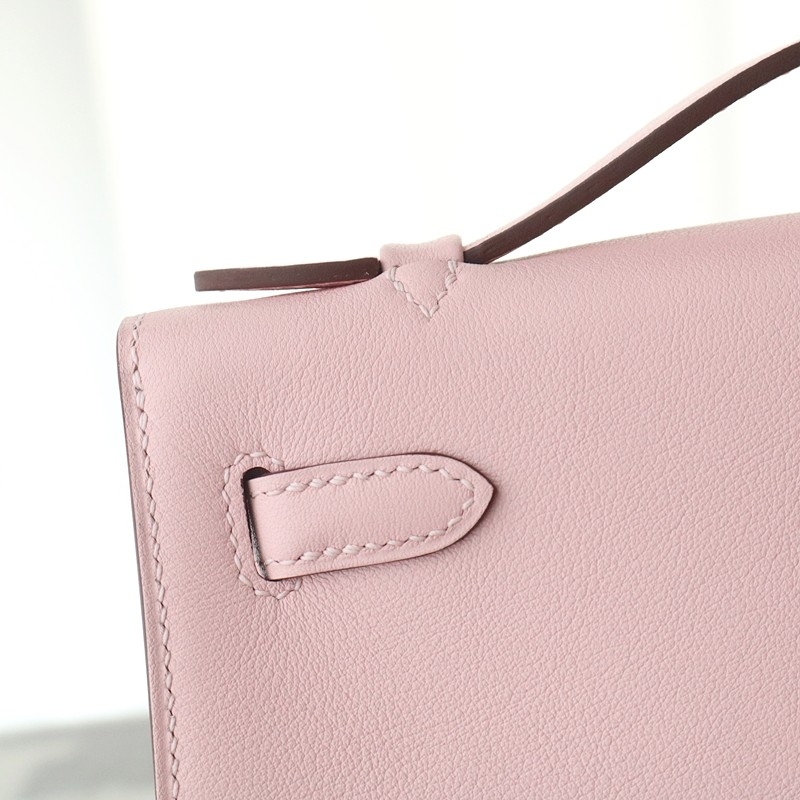 3Q Rose Sakura swift kelly pochette with phw
