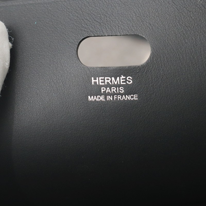 Hermes Tablier Sellier bag with Hunter cowhide, Swift calfskin and H canvas, Nior color, Phw