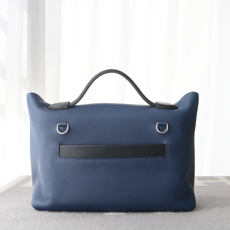 blue sapphire Clemence and black ostich kelly 24/24 with phw