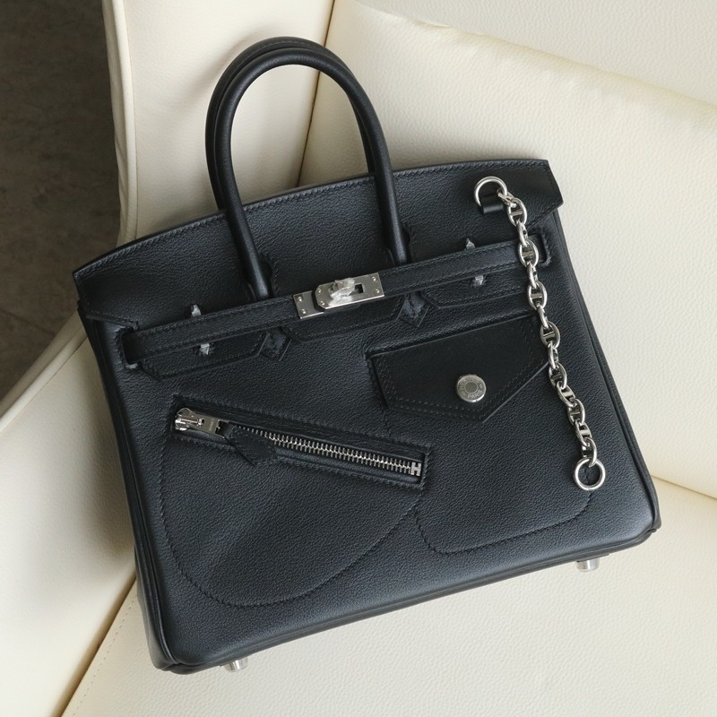 Birkin 25 Rock Black Volupto Leather with PHW