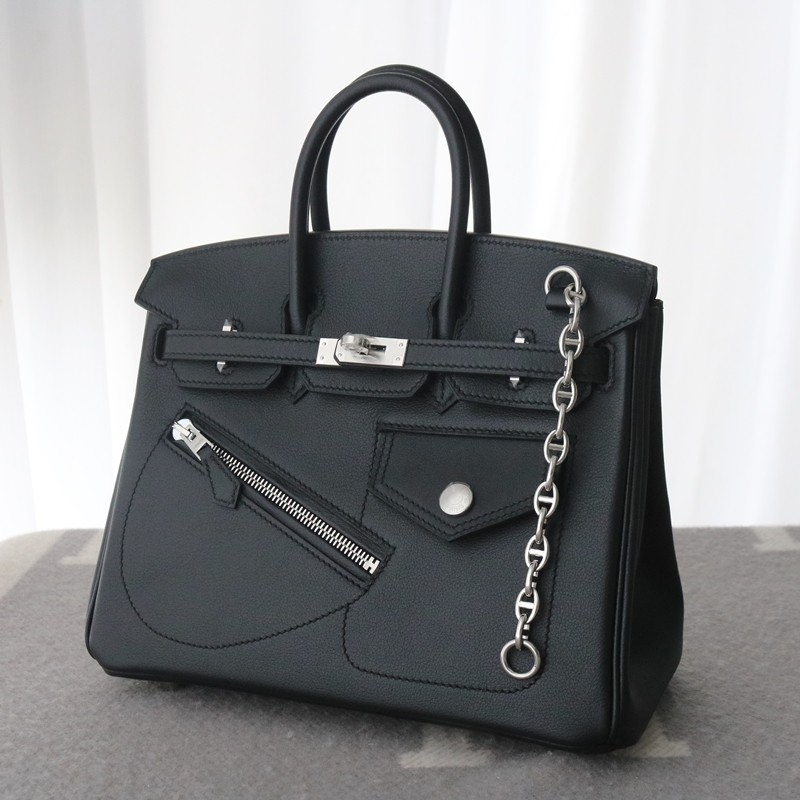 Birkin 25 Rock Black Volupto Leather with PHW
