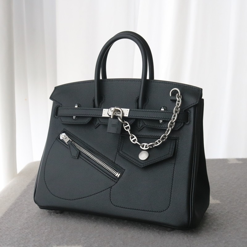Birkin 25 Rock Black Volupto Leather with PHW