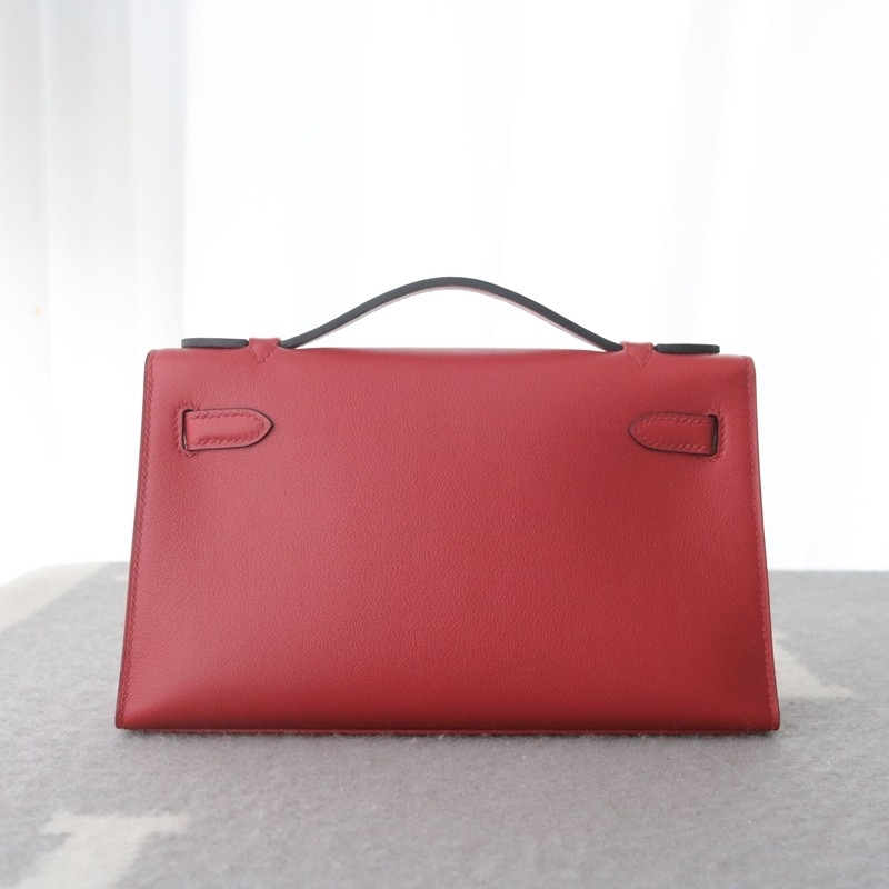 K1 Rouge Grenat Swift Kelly Pochette With GHW