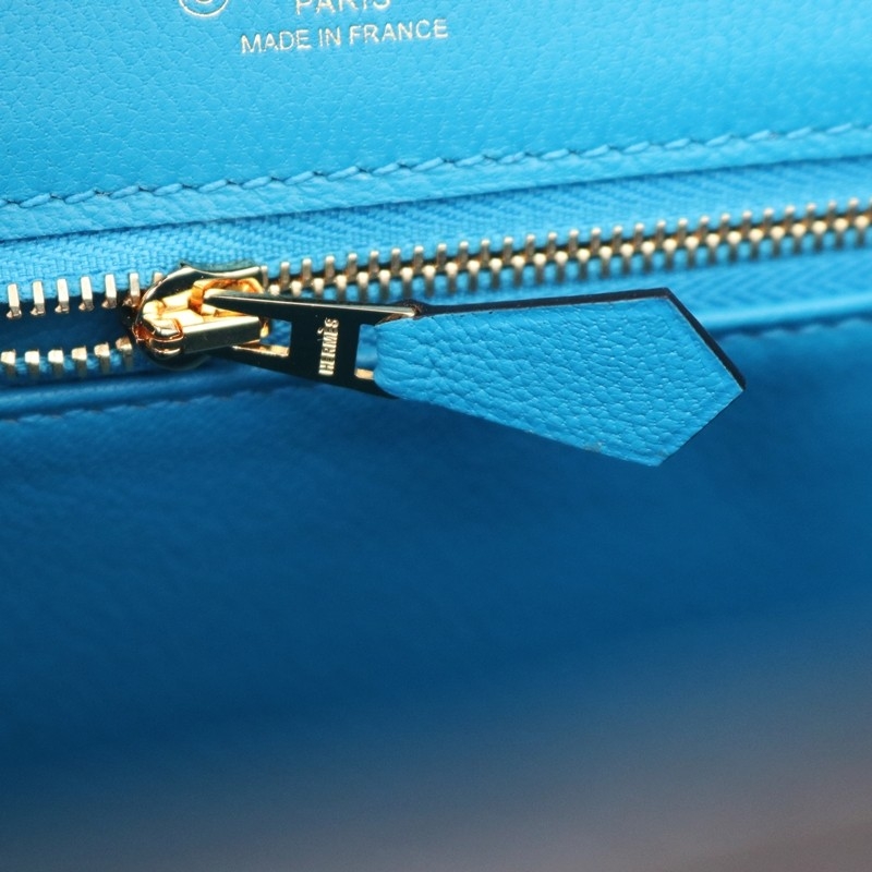 Birkin Sellier 30 Casaque Noir / Blue Indigo and Blue Frida interior Bag GHW