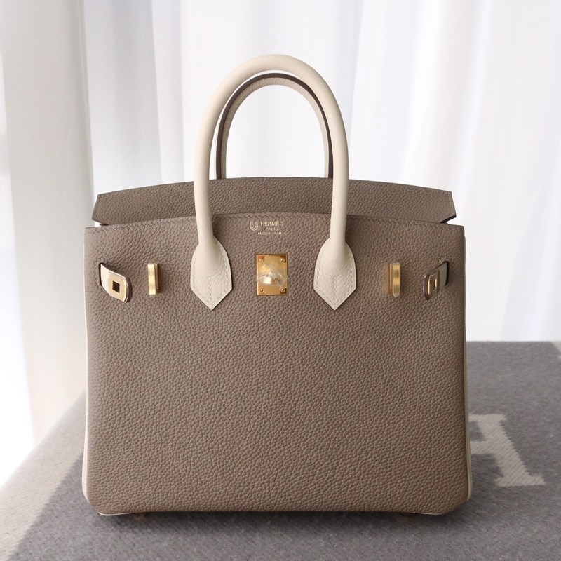 M8 Gris AsphaIte and craie togo birkin 25 bi-color with GHW