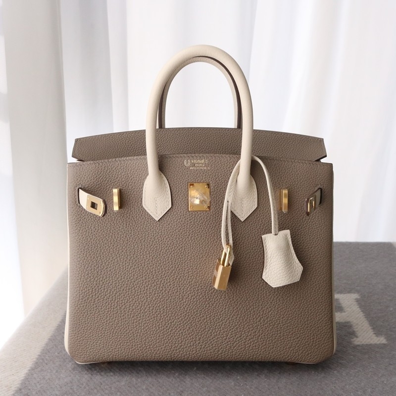 M8 Gris AsphaIte and craie togo birkin 25 bi-color with GHW