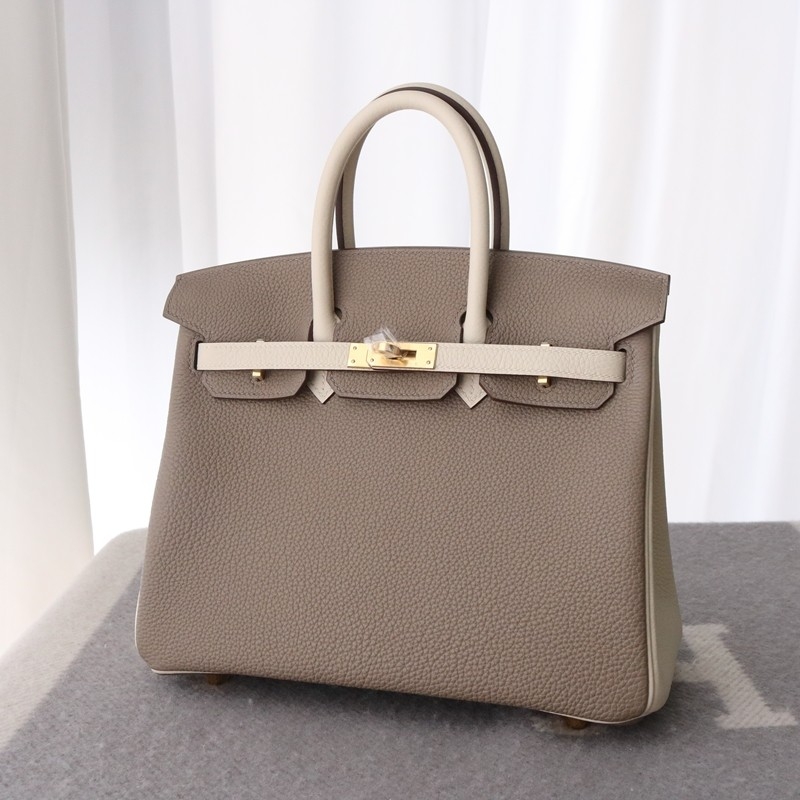 M8 Gris AsphaIte and craie togo birkin 25 bi-color with GHW