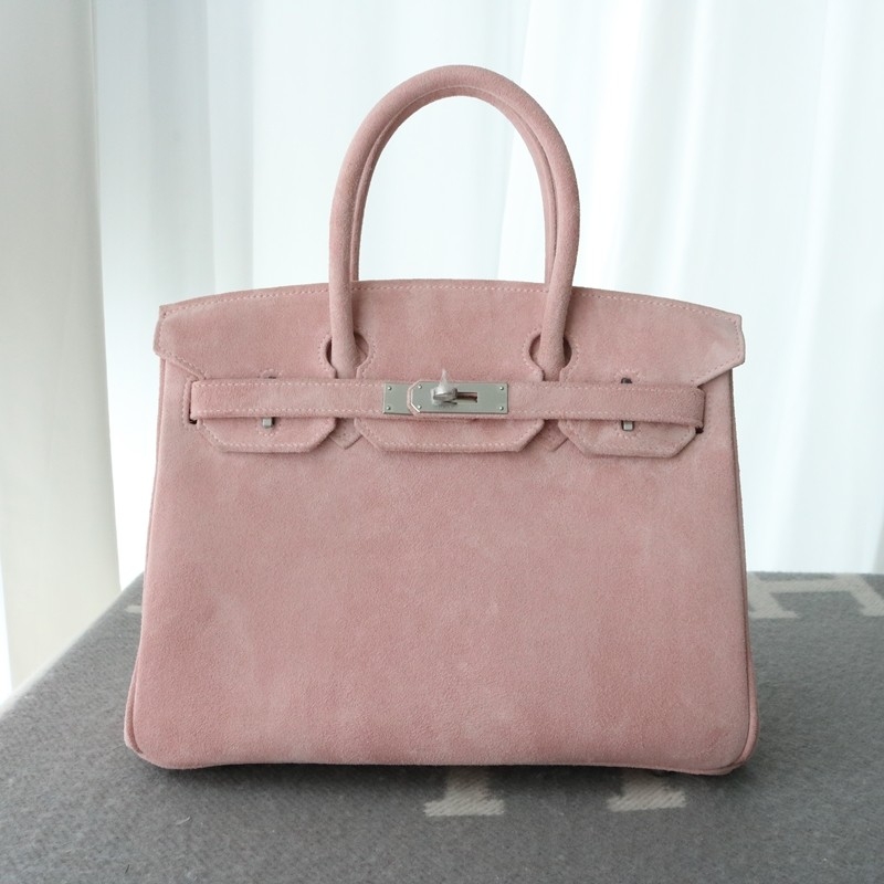 3Q rose sakura suede leather birkin 30 with PHW