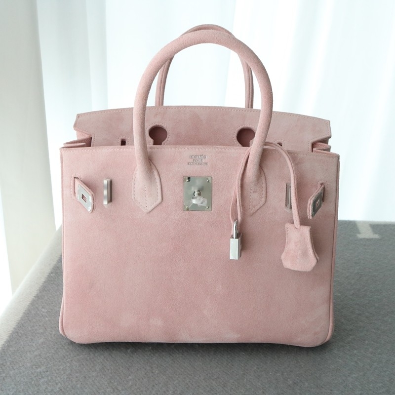 3Q rose sakura suede leather birkin 30 with PHW