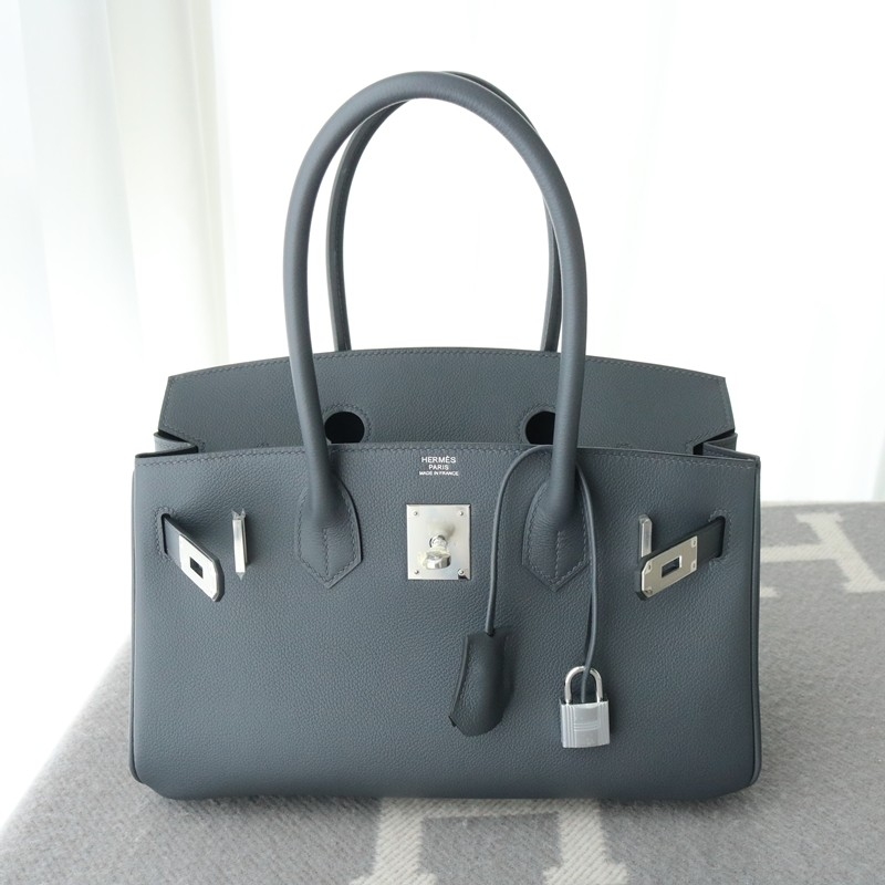 Hermes Shoulder Birkin Light 29 in Ardoise evercolor with Phw