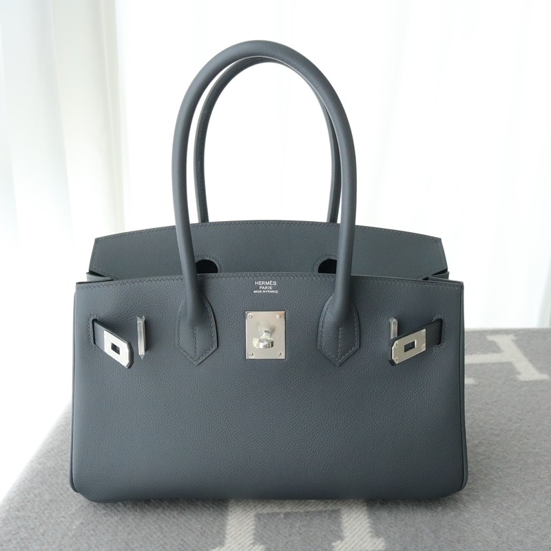 Hermes Shoulder Birkin Light 29 in Ardoise evercolor with Phw