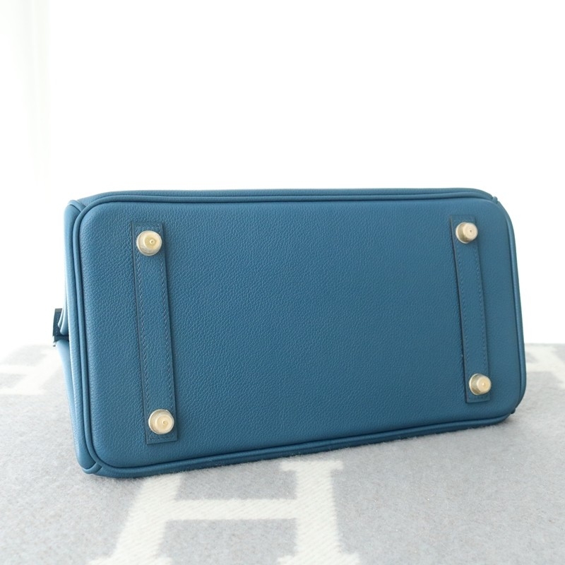 Hermes Shoulder Birkin Light 29 in Blue deep evercolor with Ghw