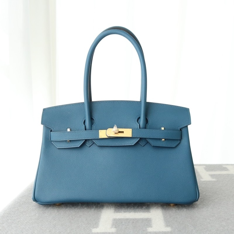 Hermes Shoulder Birkin Light 29 in Blue deep evercolor with Ghw