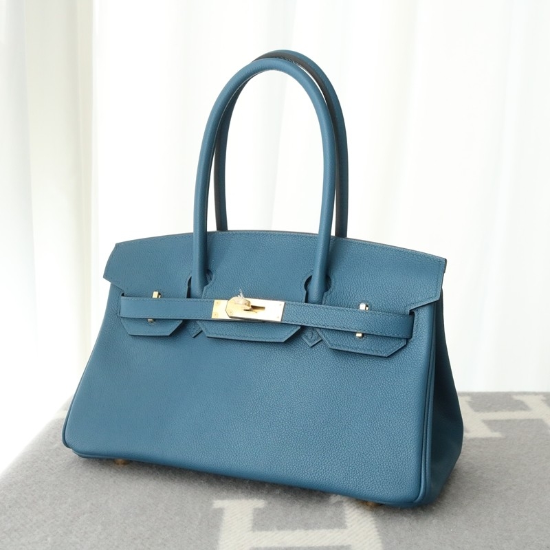 Hermes Shoulder Birkin Light 29 in Blue deep evercolor with Ghw