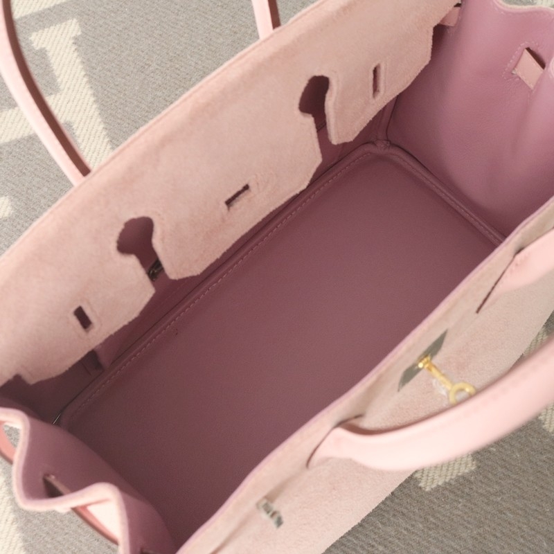 3Q rose sakura suede leather with mauve syIvestre interior birkin 30 with PHW
