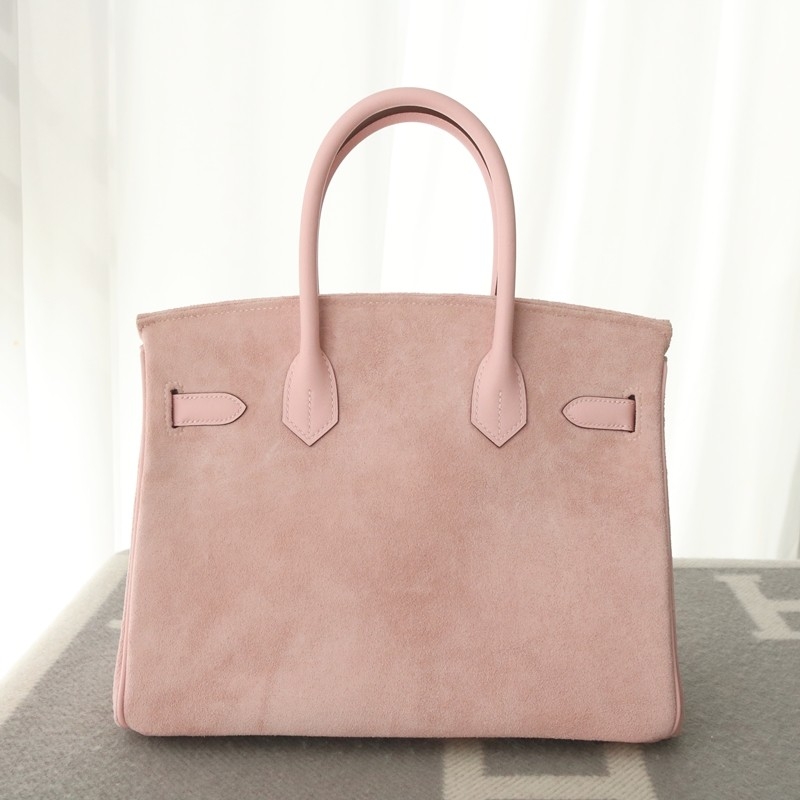 3Q rose sakura suede leather with mauve syIvestre interior birkin 30 with PHW