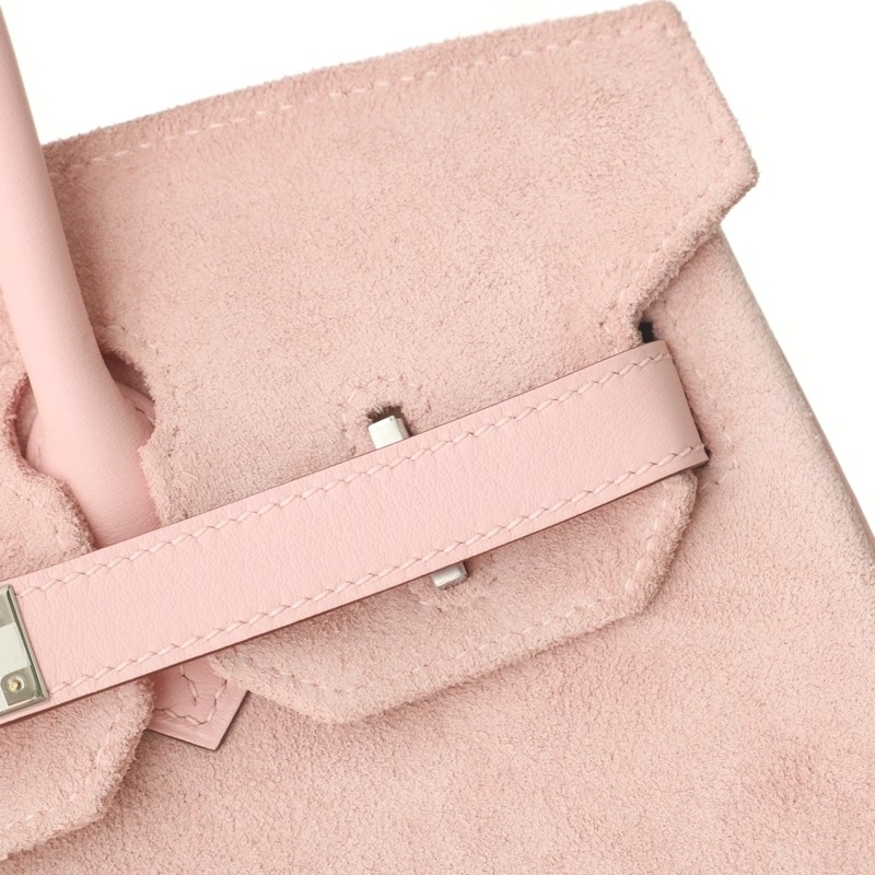 3Q rose sakura suede leather with mauve syIvestre interior birkin 30 with PHW