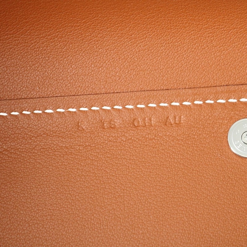Hermes Tablier Sellier bag with Hunter cowhide, Swift calfskin and H canvas, Gold color, Phw