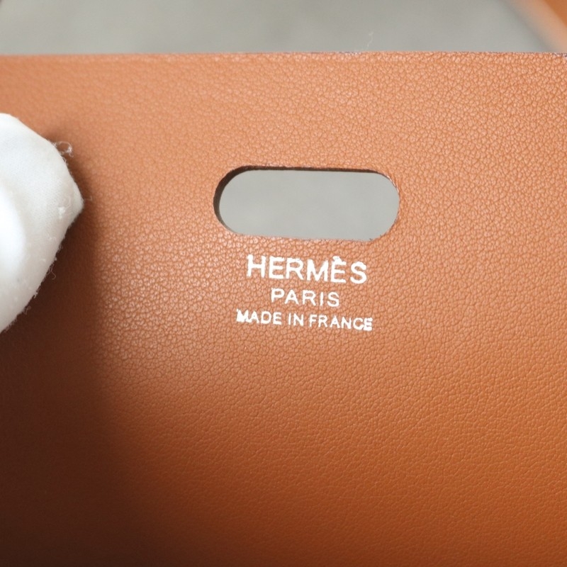 Hermes Tablier Sellier bag with Hunter cowhide, Swift calfskin and H canvas, Gold color, Phw