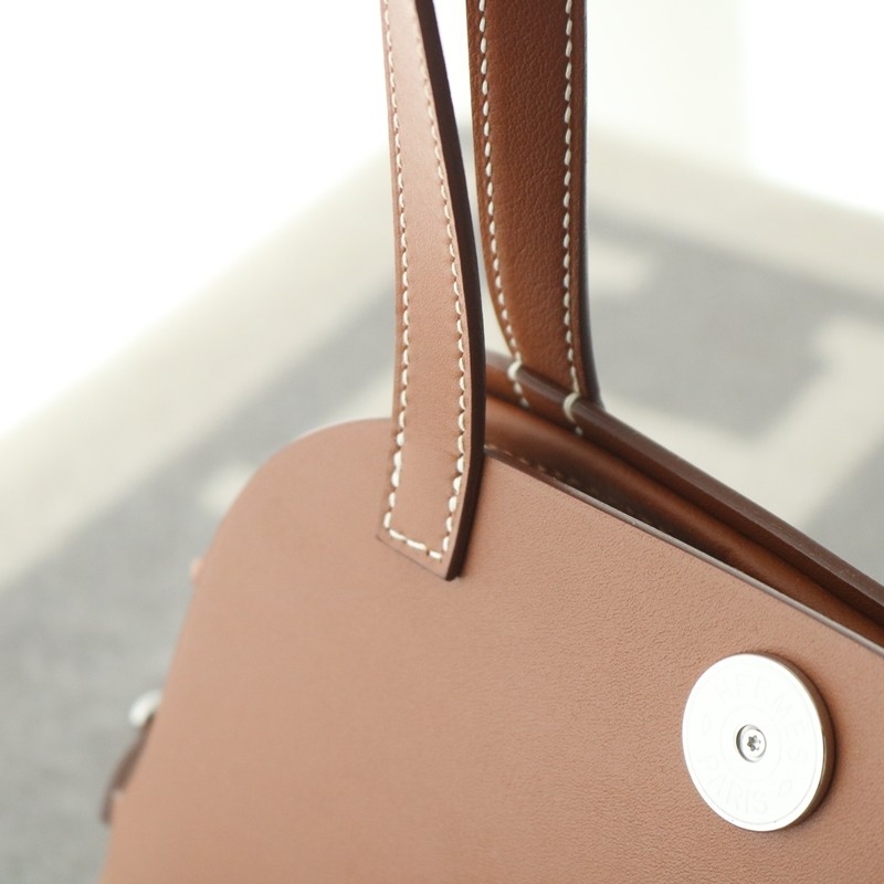 Hermes Tablier Sellier bag with Hunter cowhide, Swift calfskin and H canvas, Gold color, Phw