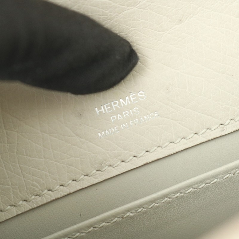 8L beton Ostrich kelly Pochette with PHW