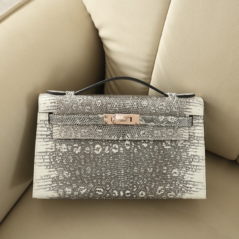 1B Ombre lizard kelly pochette with rghw
