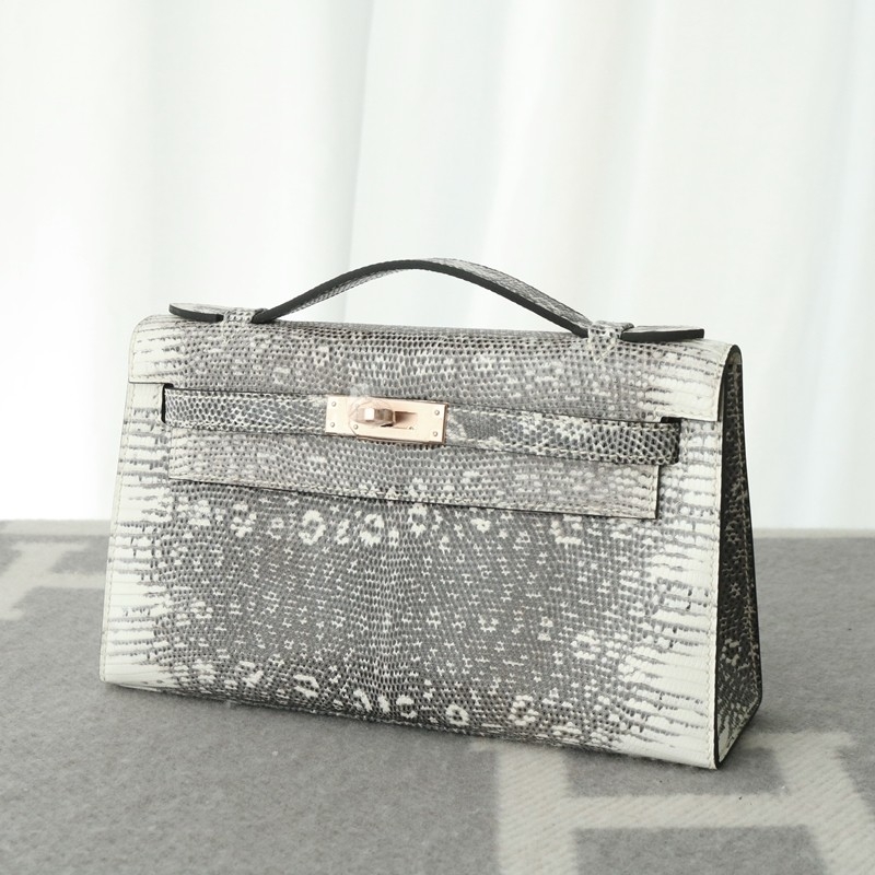 1B Ombre lizard kelly pochette with rghw
