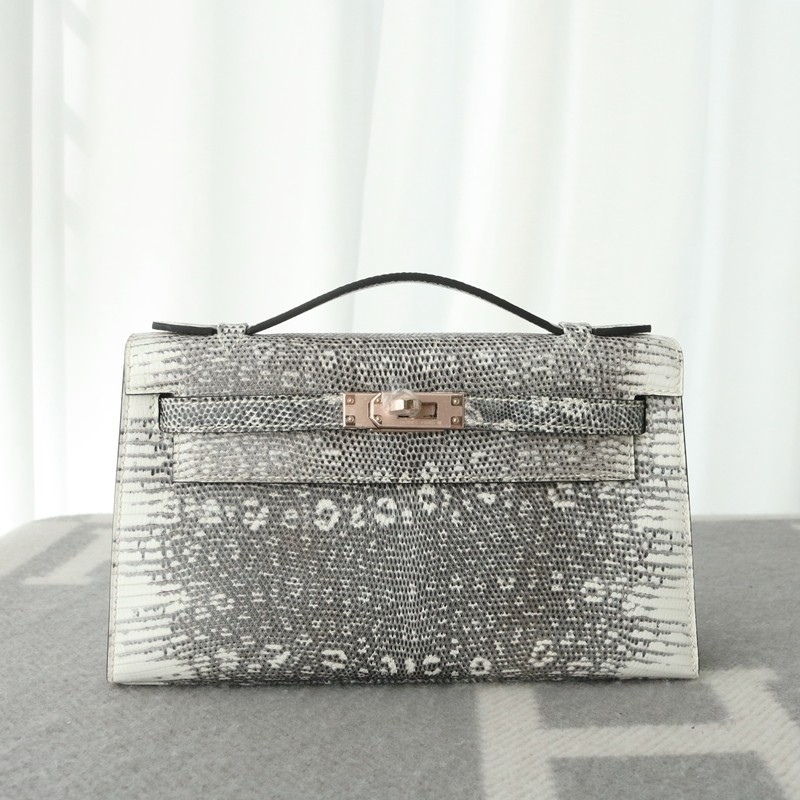 1B Ombre lizard kelly pochette with rghw