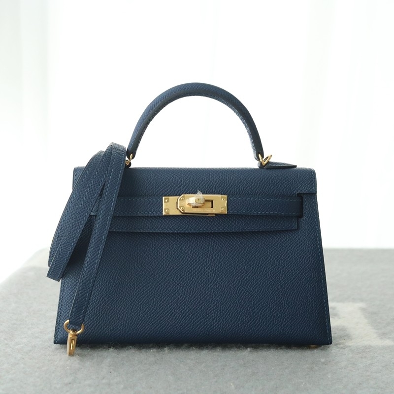 73 Bleu saphir epsom kelly mini II with GHW