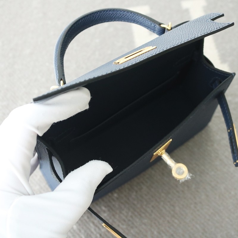 73 Bleu saphir epsom kelly mini II with GHW