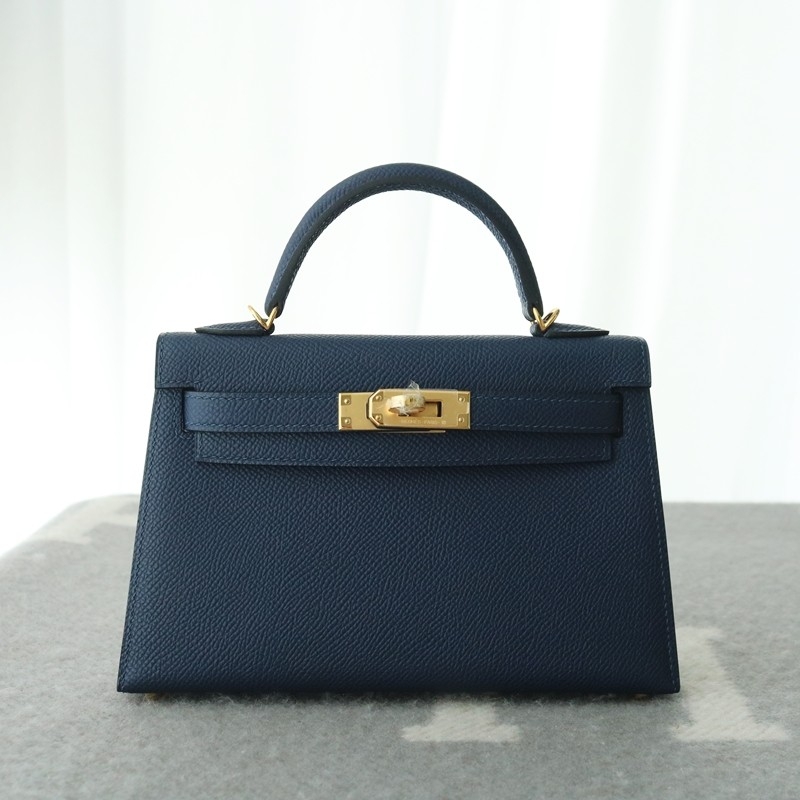 73 Bleu saphir epsom kelly mini II with GHW