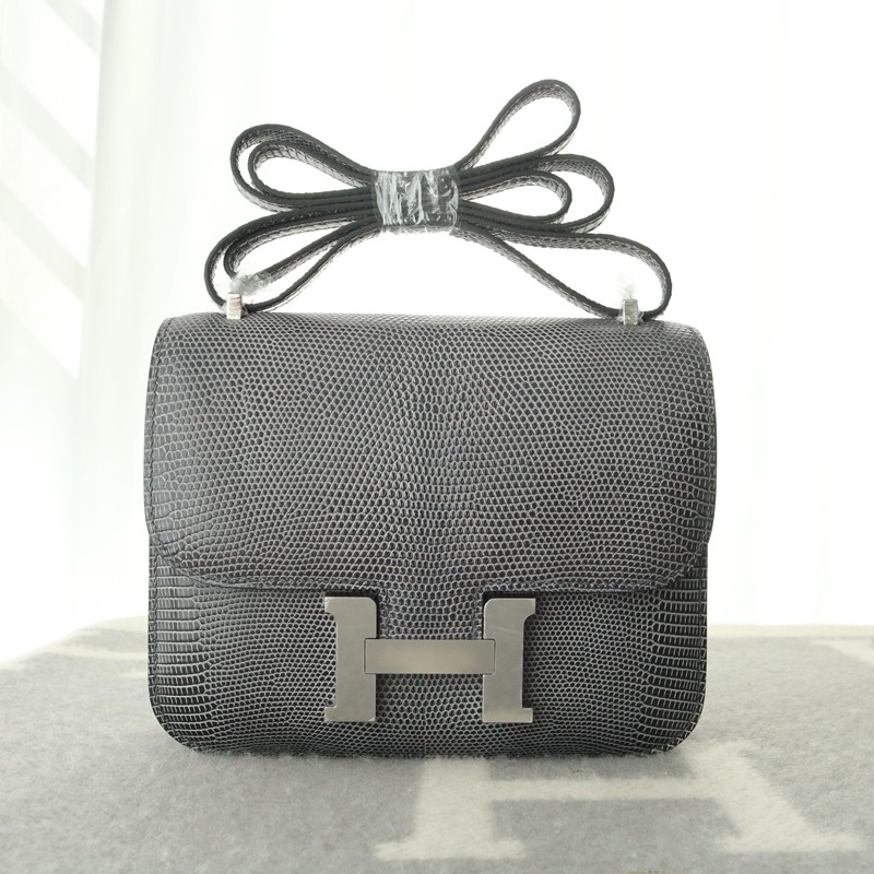 84 gris fonce lizard constance 19cm with phw