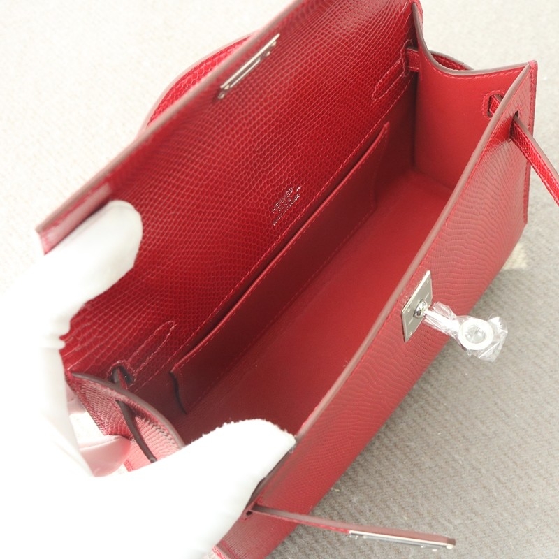 Q5 rouge casaque Lizard Kelly Pochette With Phw