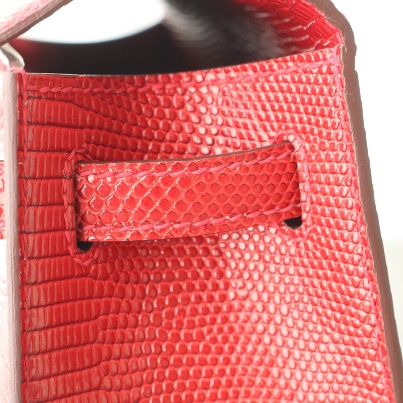 Q5 rouge casaque Lizard Kelly Pochette With Phw